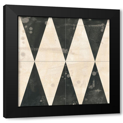 Midnight Parquet II Black Modern Wood Framed Art Print with Double Matting by Vess, June Erica
