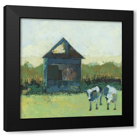Crooked Cow Barn Black Modern Wood Framed Art Print by Jachimiec, Sue