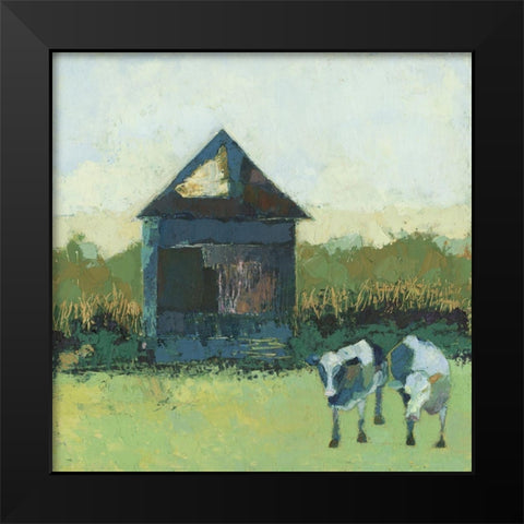 Crooked Cow Barn Black Modern Wood Framed Art Print by Jachimiec, Sue