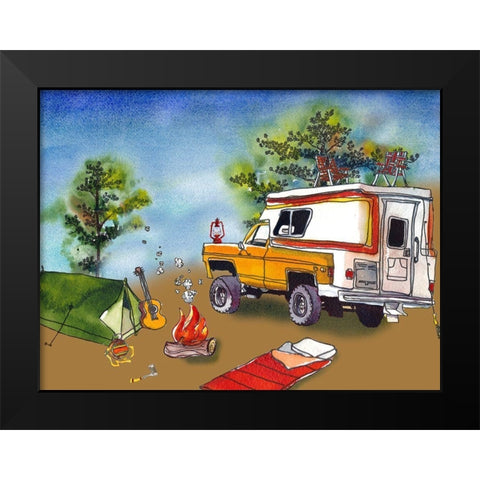 Camp Out I Black Modern Wood Framed Art Print by McCreery, Paul