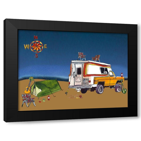 Camp Out II Black Modern Wood Framed Art Print by McCreery, Paul