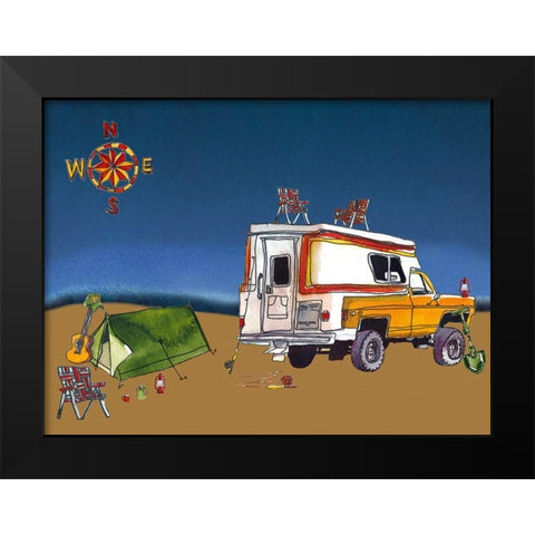 Camp Out II Black Modern Wood Framed Art Print by McCreery, Paul