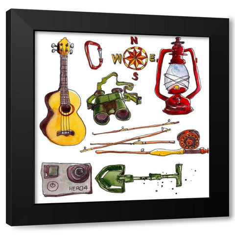 Camp Out III Black Modern Wood Framed Art Print with Double Matting by McCreery, Paul