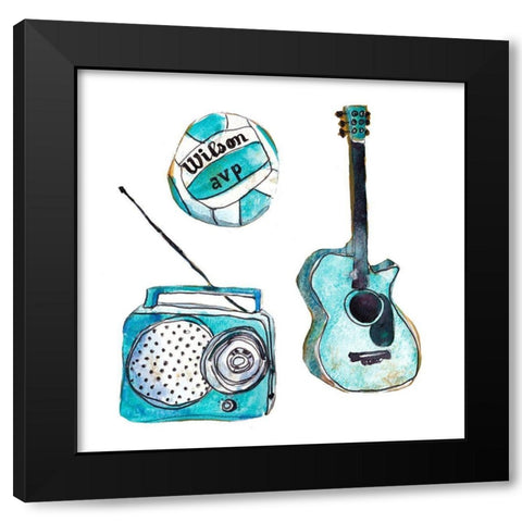 Beach Vibes III Black Modern Wood Framed Art Print with Double Matting by McCreery, Paul