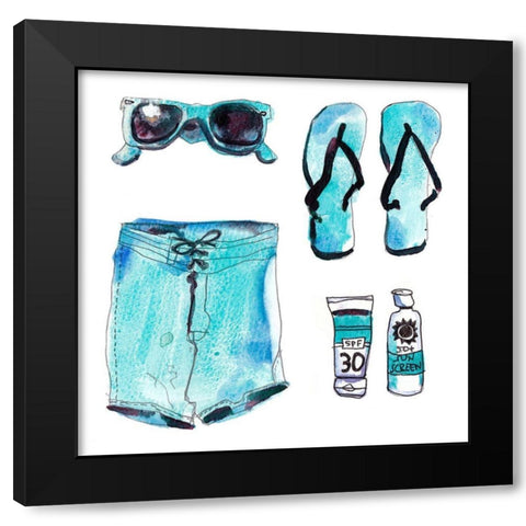Beach Vibes IV Black Modern Wood Framed Art Print with Double Matting by McCreery, Paul