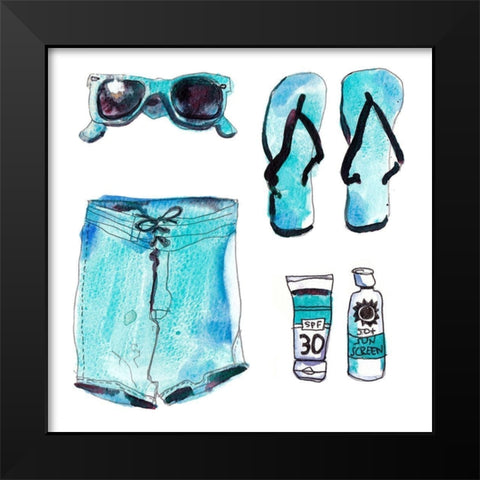 Beach Vibes IV Black Modern Wood Framed Art Print by McCreery, Paul