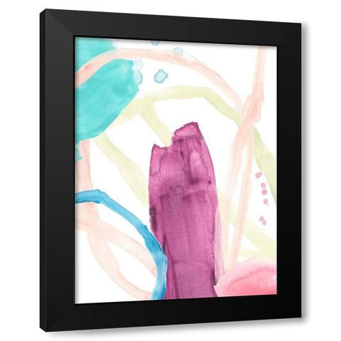 Serpentine Rainbow II Black Modern Wood Framed Art Print by Vess, June Erica