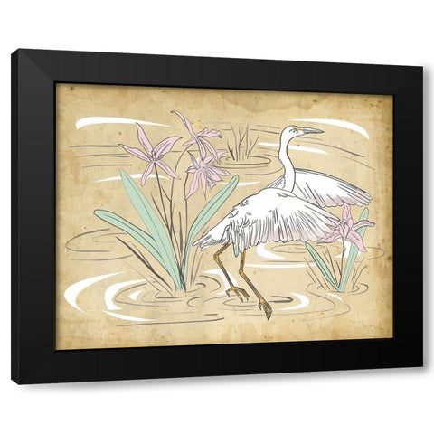 Great Egret I Black Modern Wood Framed Art Print with Double Matting by Wang, Melissa