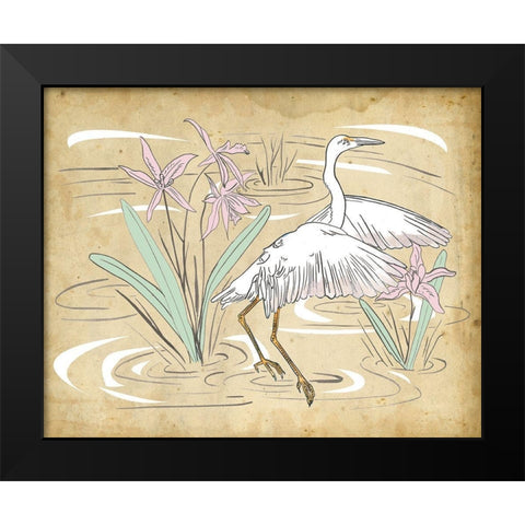 Great Egret I Black Modern Wood Framed Art Print by Wang, Melissa