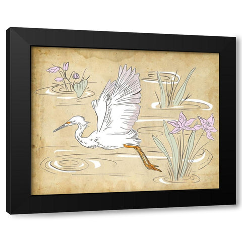 Great Egret II Black Modern Wood Framed Art Print by Wang, Melissa