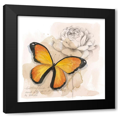 Shadow Box Butterfly IV Black Modern Wood Framed Art Print with Double Matting by Popp, Grace