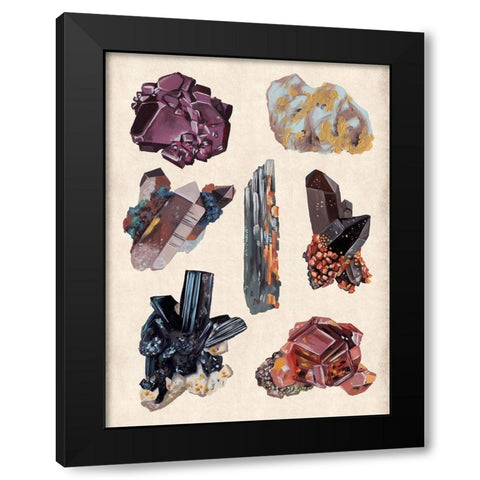 Vintage Minerals II Black Modern Wood Framed Art Print by Wang, Melissa