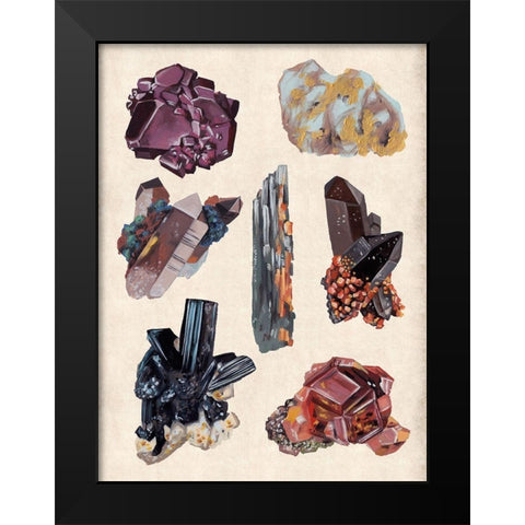 Vintage Minerals II Black Modern Wood Framed Art Print by Wang, Melissa