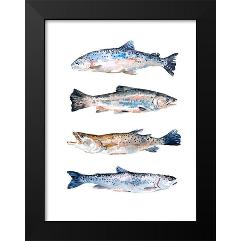 Stacked Trout II Black Modern Wood Framed Art Print by Scarvey, Emma