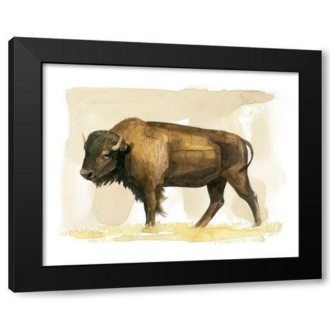 Bison Watercolor Sketch II Black Modern Wood Framed Art Print by Popp, Grace