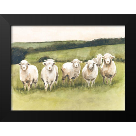 Spring Flock II Black Modern Wood Framed Art Print by Borges, Victoria