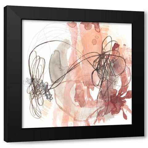 Linear Connection I Black Modern Wood Framed Art Print with Double Matting by Goldberger, Jennifer