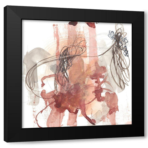 Linear Connection II Black Modern Wood Framed Art Print with Double Matting by Goldberger, Jennifer