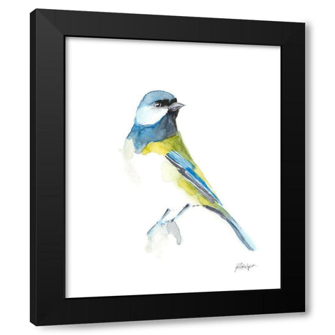 Watercolor Songbirds I Black Modern Wood Framed Art Print with Double Matting by Harper, Ethan