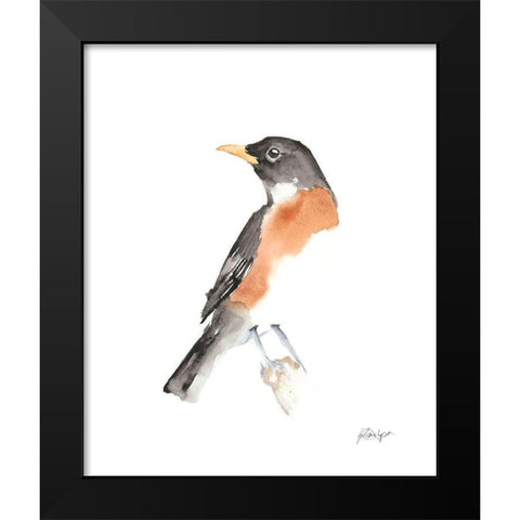 Watercolor Songbirds IV Black Modern Wood Framed Art Print by Harper, Ethan