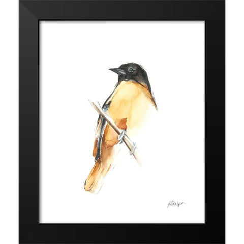 Watercolor Songbirds VI Black Modern Wood Framed Art Print by Harper, Ethan