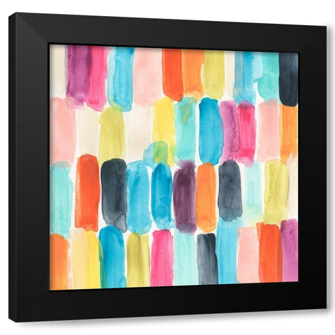Swish Swatch I Black Modern Wood Framed Art Print by Vess, June Erica