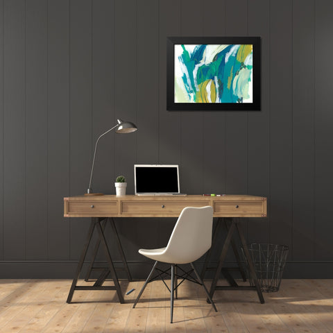 Rainforest Rhythm I Black Modern Wood Framed Art Print by Vess, June Erica