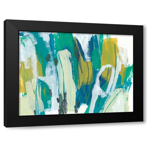 Rainforest Rhythm II Black Modern Wood Framed Art Print by Vess, June Erica