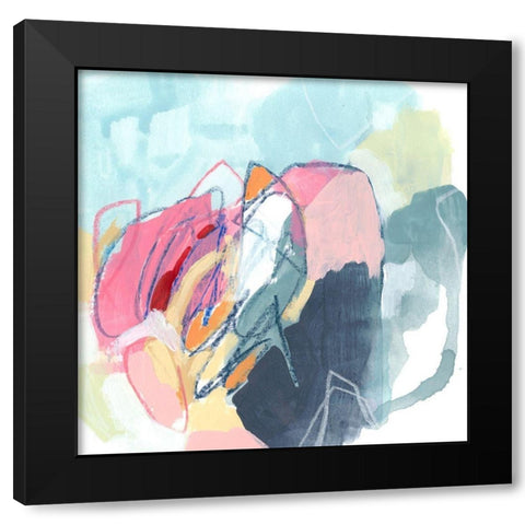 Chromatic Tangle I Black Modern Wood Framed Art Print by Vess, June Erica