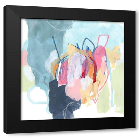 Chromatic Tangle II Black Modern Wood Framed Art Print with Double Matting by Vess, June Erica