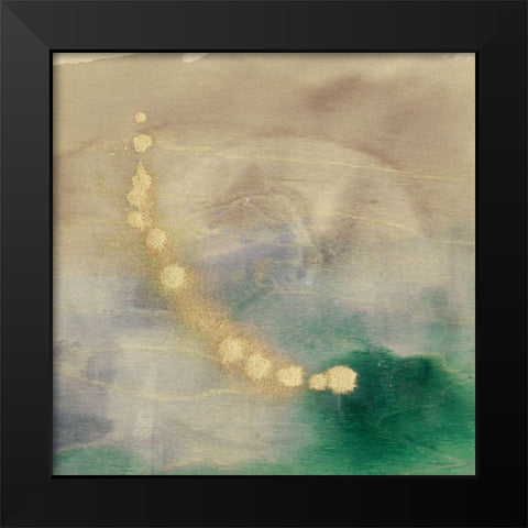 Viridian Satellite II Black Modern Wood Framed Art Print by Goldberger, Jennifer