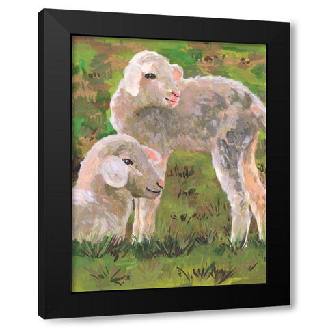 In the Meadow I Black Modern Wood Framed Art Print with Double Matting by Wang, Melissa