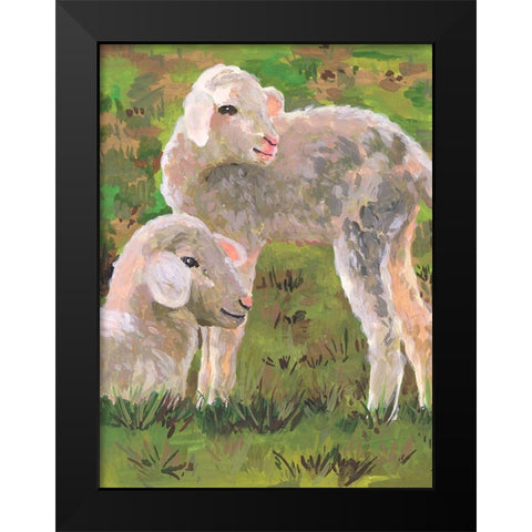 In the Meadow I Black Modern Wood Framed Art Print by Wang, Melissa