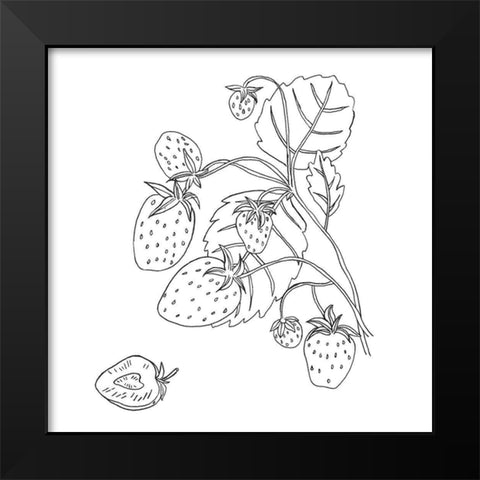 Wild Strawberries I Black Modern Wood Framed Art Print by Wang, Melissa