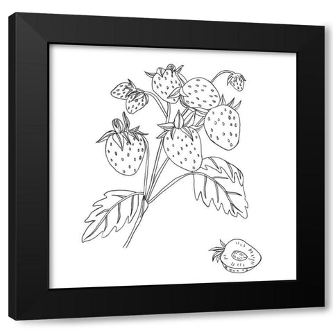 Wild Strawberries II Black Modern Wood Framed Art Print with Double Matting by Wang, Melissa