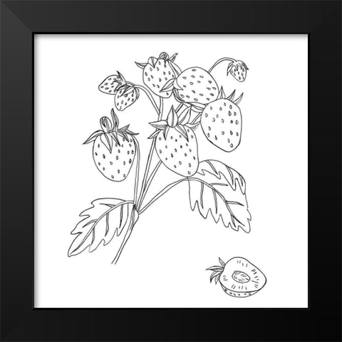 Wild Strawberries II Black Modern Wood Framed Art Print by Wang, Melissa