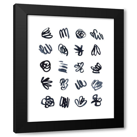 Syllabary I Black Modern Wood Framed Art Print with Double Matting by Scarvey, Emma