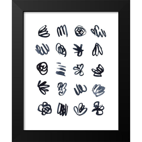 Syllabary I Black Modern Wood Framed Art Print by Scarvey, Emma