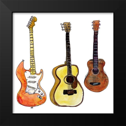 Strummin I Black Modern Wood Framed Art Print by McCreery, Paul