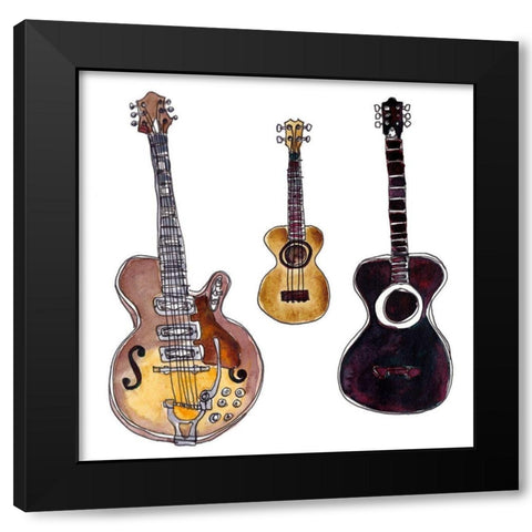Strummin II Black Modern Wood Framed Art Print by McCreery, Paul