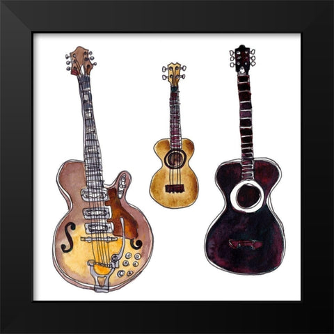 Strummin II Black Modern Wood Framed Art Print by McCreery, Paul