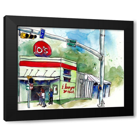 Urban Lines and Poles I Black Modern Wood Framed Art Print with Double Matting by McCreery, Paul