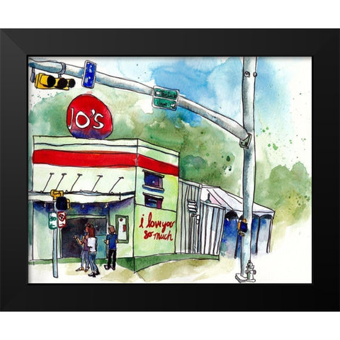 Urban Lines and Poles I Black Modern Wood Framed Art Print by McCreery, Paul