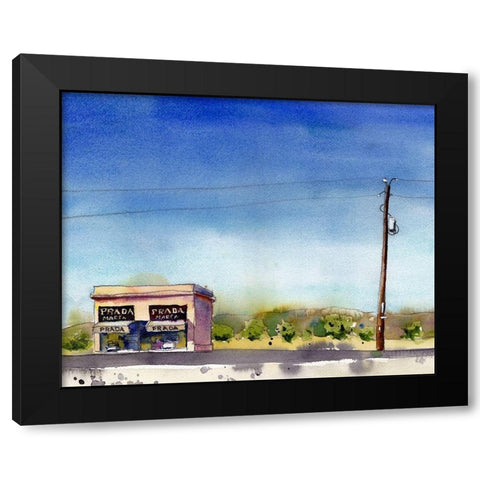 Urban Lines and Poles II Black Modern Wood Framed Art Print with Double Matting by McCreery, Paul