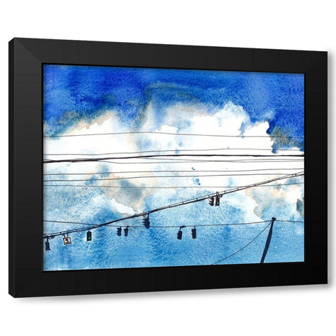 Urban Lines and Poles IV Black Modern Wood Framed Art Print with Double Matting by McCreery, Paul
