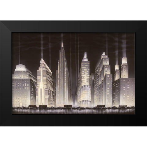 Boulevard Black Modern Wood Framed Art Print by Hoppe, Robert