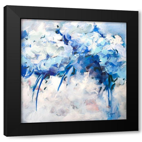 Hydrangeas on My Mind II Black Modern Wood Framed Art Print with Double Matting by Riger, Sue