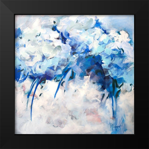 Hydrangeas on My Mind II Black Modern Wood Framed Art Print by Riger, Sue