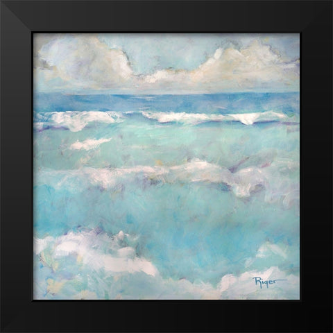 A Day at the Beach I Black Modern Wood Framed Art Print by Riger, Sue