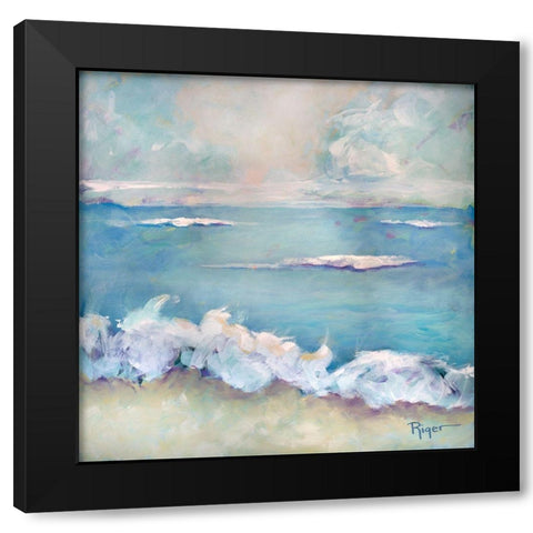 A Day at the Beach II Black Modern Wood Framed Art Print by Riger, Sue